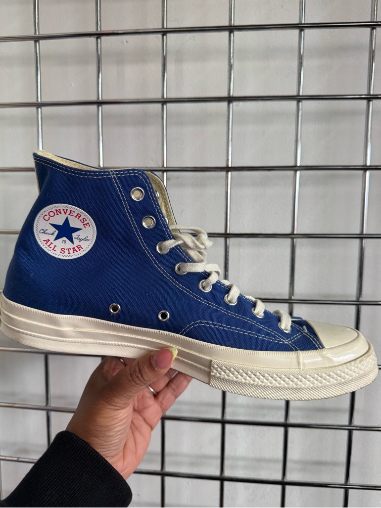 Converse X Comme Des Garcons Cdg Chuck 70 High Blue Quartz Men 12 Women 14 Heart